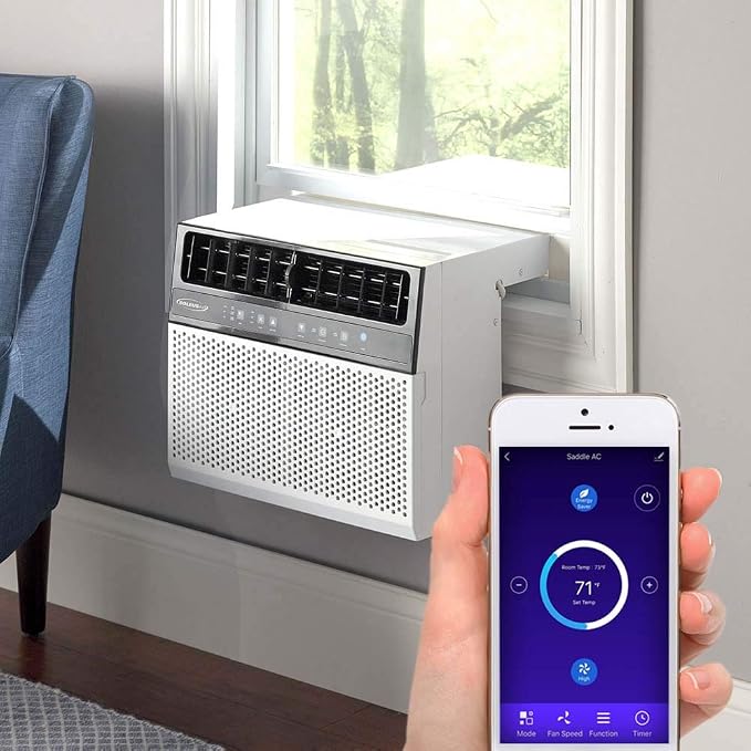 Exclusive 8,000 BTU First Ever Over The Windows Sill Air Conditioner Top Safety Class and Whisper Quiet, Clear Window View