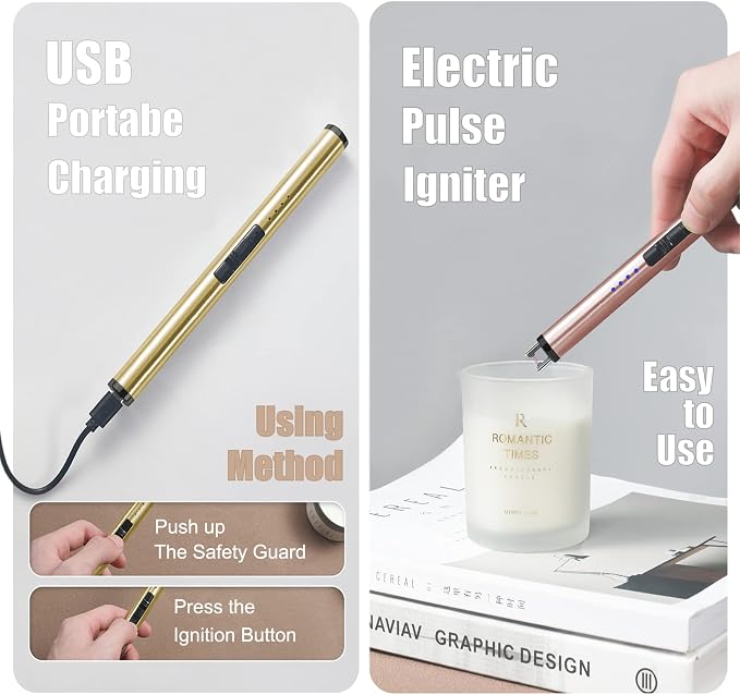 Exquisite Candle Accessories Tool Pack Bag, Rechargeable Electric Lighter, Wick Trimmer, Dipper, Snuffer and, alternate view