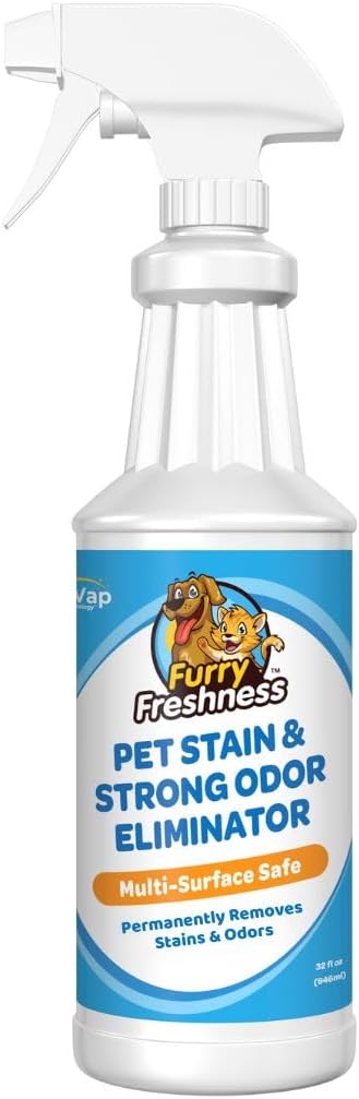 Extra Strength Cat or Dog Pee Stain & Permanent Odor Remover + Smell Eliminator -Removes Stains from Pets & Kids Including