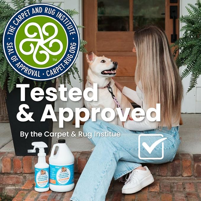 Extra Strength Cat or Dog Pee Stain & Permanent Odor Remover + Smell Eliminator -Removes Stains from Pets & Kids Including