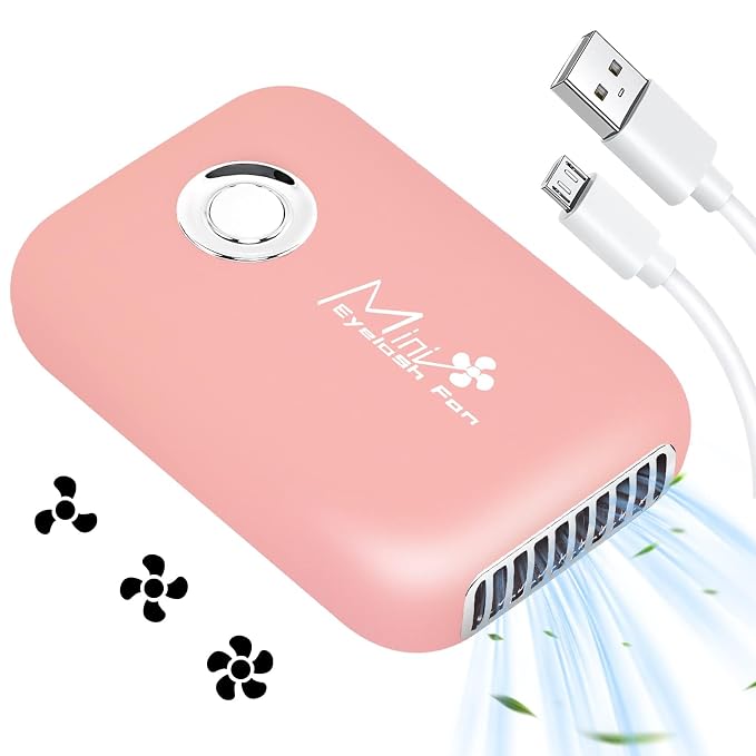 Eyelashes Rechargeable Fan, Mini Lash Fan Eyelash Extensions Portable USB Handheld Fans Dryer Air Conditioning Blower for