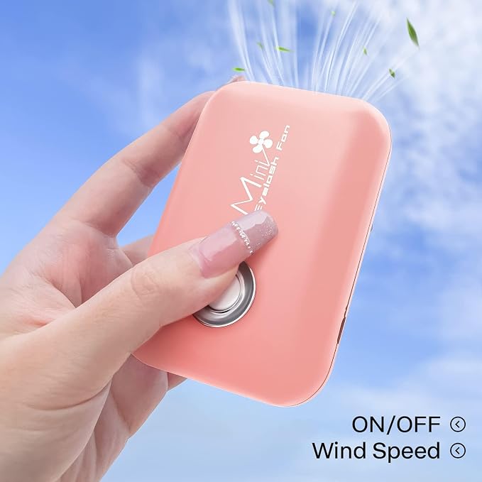 Eyelashes Rechargeable Fan, Mini Lash Fan Eyelash Extensions Portable USB Handheld Fans Dryer Air Conditioning Blower for
