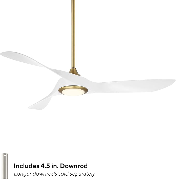 F-074L-SB/MW Swirl Indoor Ceiling Fan Soft Brass Matte White, alternate product view 2