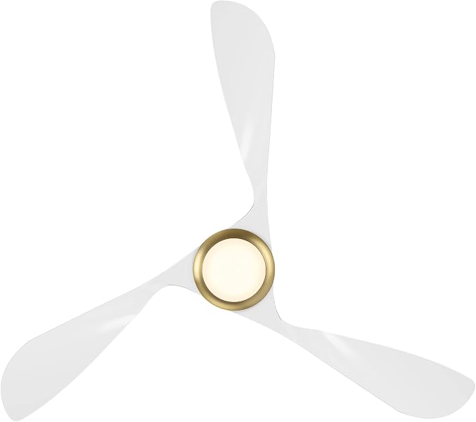 F-074L-SB/MW Swirl Indoor Ceiling Fan Soft Brass Matte White, alternate product view 7