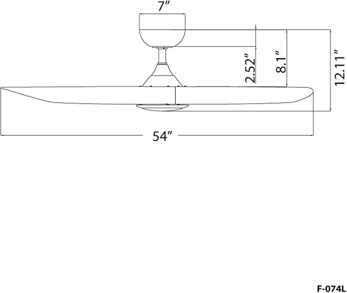 F-074L-SB/MW Swirl Indoor Ceiling Fan Soft Brass Matte White, alternate product view 8