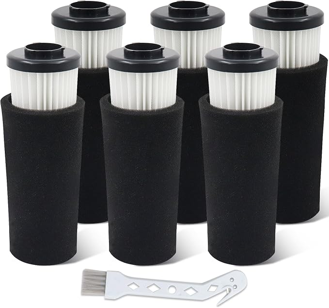 F112 Filter Replacement 6 Pack Compatible with Upright Vacuum Cleaner, Pre Motor Endura Odor Trapping Filter Set