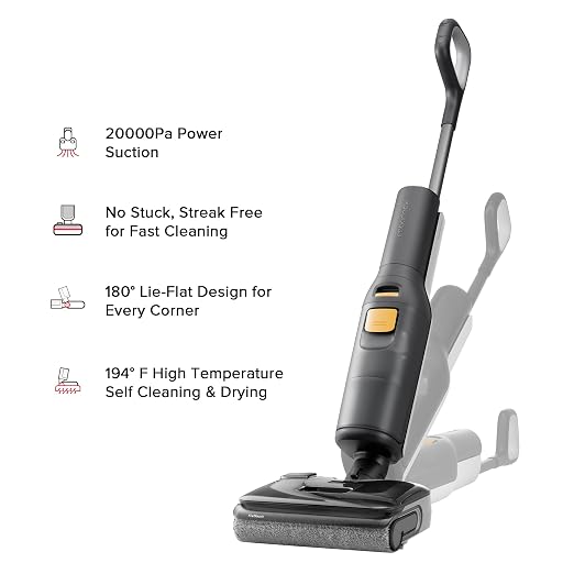 F25 BX Wet Dry Vacuum Cleaner, Cordless Vacuum Mop All in One with 20000Pa, 194°F Hot Air Flash Drying & Self Cleaning