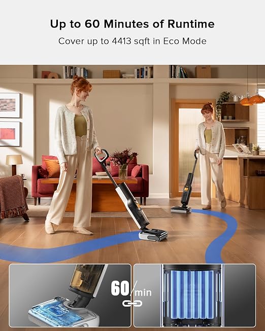 F25 BX Wet Dry Vacuum Cleaner, Cordless Vacuum Mop All in One with 20000Pa, 194°F Hot Air Flash Drying & Self Cleaning