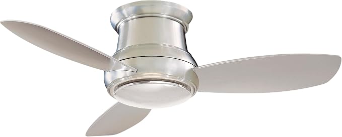 F518L-BN Concept II LED Brushed Nickel 44" Flush Mount Modern Ceiling Fan with Remote, Brushed Nickel (LED Light), product
