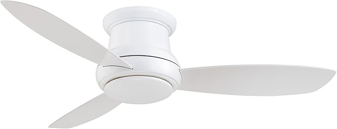 F518L-WH, Concept II LED White Flush Mount 44" Ceiling Fan with Light & Remote Control, product image