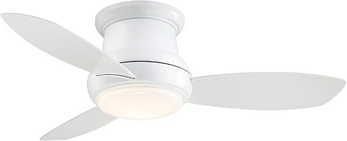 F518L-WH, Concept II LED White Flush Mount 44" Ceiling Fan with Light & Remote Control, alternate product view 2