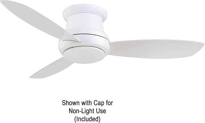 F518L-WH, Concept II LED White Flush Mount 44" Ceiling Fan with Light & Remote Control, alternate product view 3