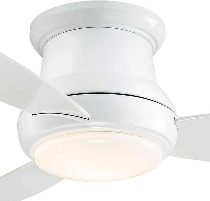 F518L-WH, Concept II LED White Flush Mount 44" Ceiling Fan with Light & Remote Control, alternate product view 5