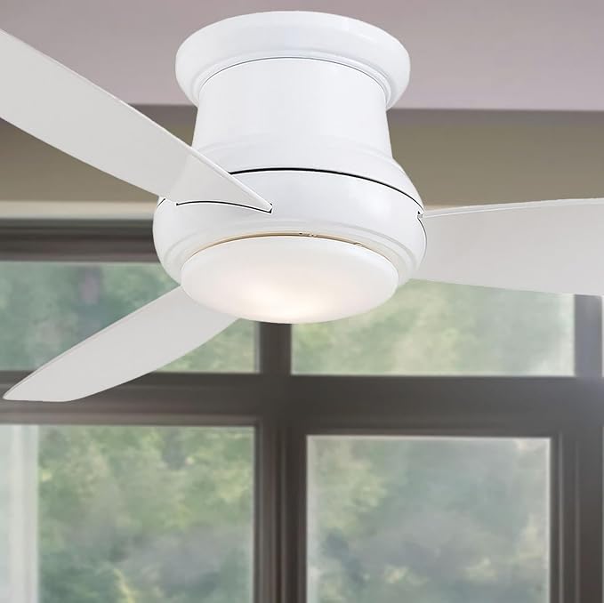 F518L-WH, Concept II LED White Flush Mount 44" Ceiling Fan with Light & Remote Control, alternate product view 6