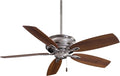 F614-PW Timeless 54" 5-Blade Ceiling Fan in Pewter Finish with Dark Walnut Blades, product image