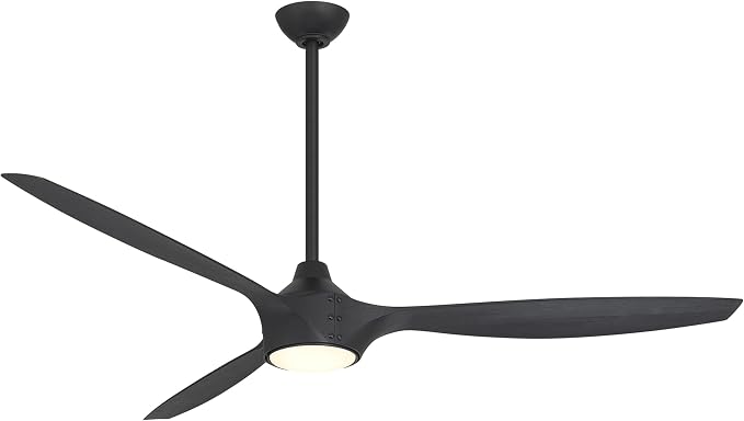 F762L-CL/SSB Pierce 65" 3-Blade LED Smart Ceiling Fan - Coal and Shou Sugi Ban Finish Blades with Etched Lens, product image