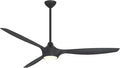 F762L-CL/SSB Pierce 65" 3-Blade LED Smart Ceiling Fan - Coal and Shou Sugi Ban Finish Blades with Etched Lens, product image