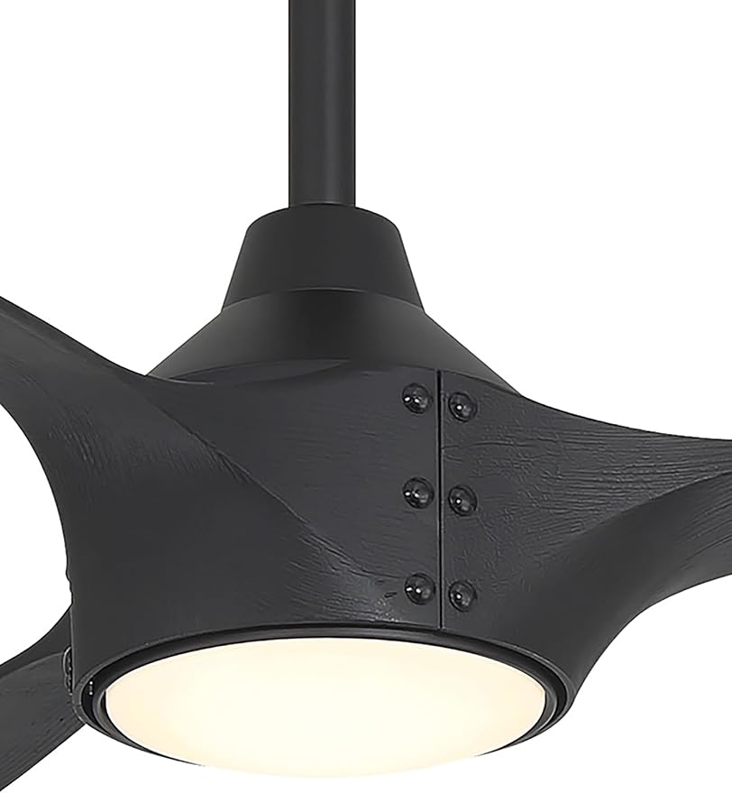 F762L-CL/SSB Pierce 65" 3-Blade LED Smart Ceiling Fan - Coal and Shou Sugi Ban Finish Blades with Etched Lens, alternate
