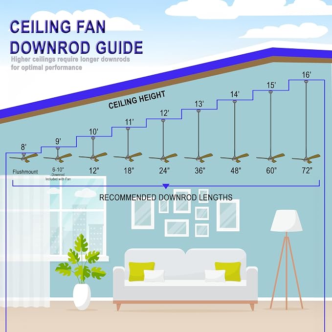 F762L-CL/SSB Pierce 65" 3-Blade LED Smart Ceiling Fan - Coal and Shou Sugi Ban Finish Blades with Etched Lens, alternate