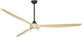 F763L-DB/WTO Pierce 84" 3-Blade LED Smart Ceiling Fan - Dark Bronze and White Oak Finished Blades with Etched Lens, product
