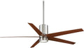 F828-BN/DW Symbio 56" 5-Blade Ceiling Fan in Brushed Nickel Finish with Dark Walnut Blades with Etched Glass, product image