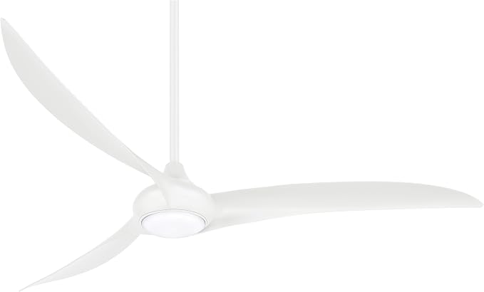 F848-WH Light Wave 65" Ceiling Fan with LED Light and Remote Control in White Finish, product image