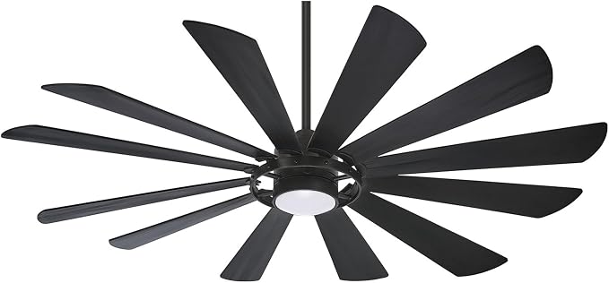 F870L-TCL Windmolen 65 Inch Outdoor Ceiling Fan with LED Light and Remote Control, Textured Coal, product image
