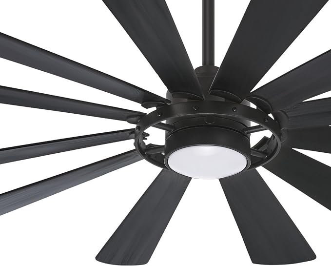 F870L-TCL Windmolen 65 Inch Outdoor Ceiling Fan with LED Light and Remote Control, Textured Coal, alternate product view 2