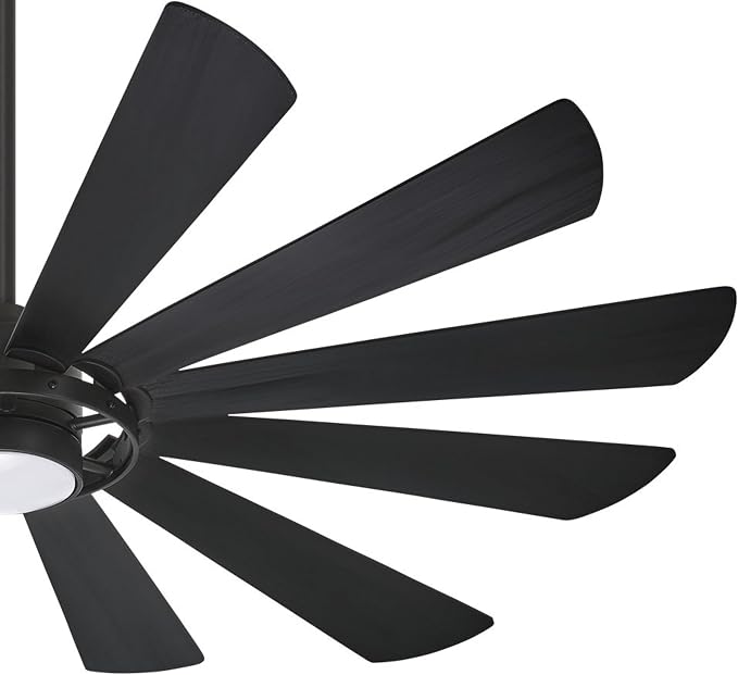 F870L-TCL Windmolen 65 Inch Outdoor Ceiling Fan with LED Light and Remote Control, Textured Coal, alternate product view 3