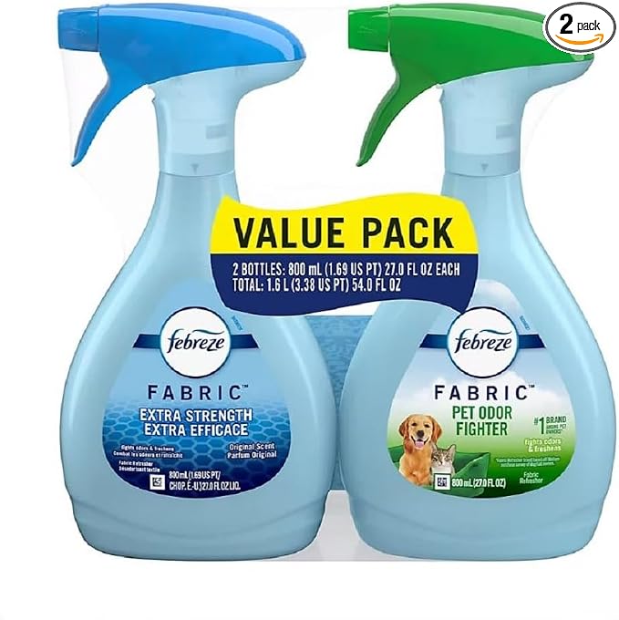 Fabric Refresher Value Pack, Pet Odor Eliminator and Extra Strength Fabric Deodorizer, 27 Fl Oz, Pack of 2, product image