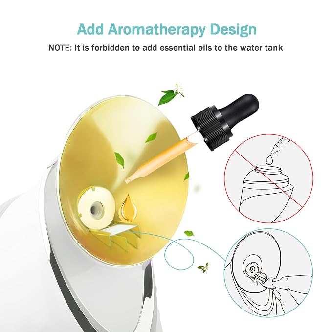 Facial Steamer Ionic Face Steamer for Home Facial, Warm Mist Humidifier Atomizer for Face Sauna Spa Sinuses Moisturizing