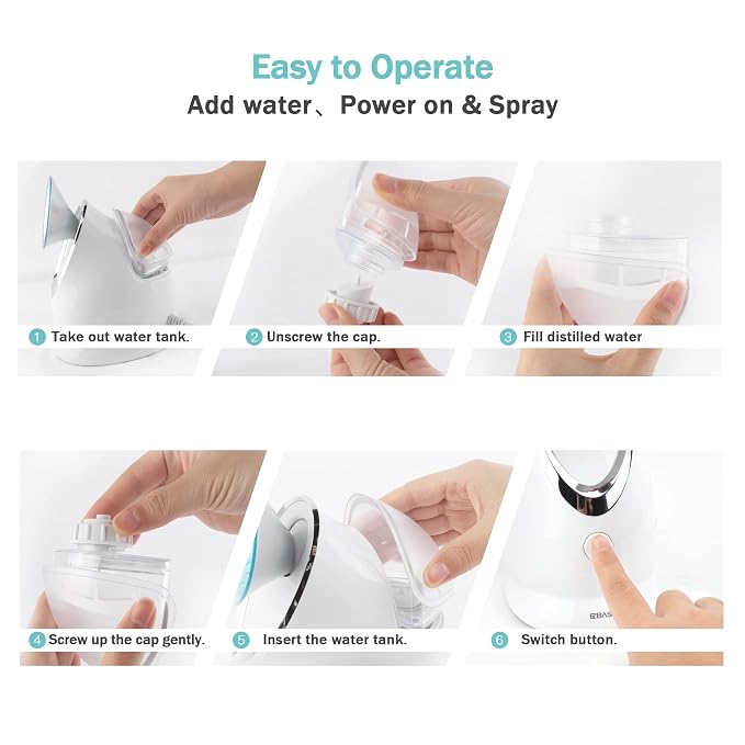 Facial Steamer Ionic Face Steamer for Home Facial, Warm Mist Humidifier Atomizer for Face Sauna Spa Sinuses Moisturizing