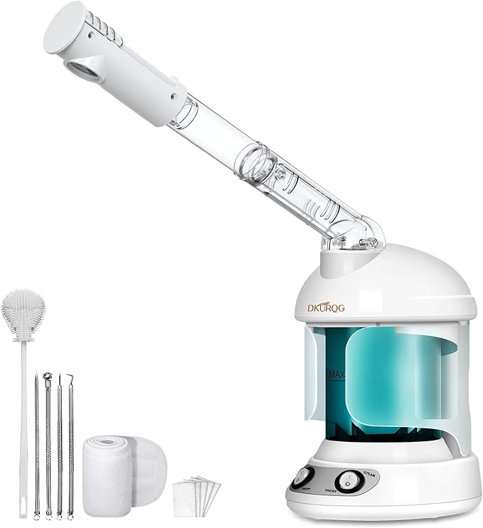 Facial Steamer, Nano Ionic Face Steamer for Facial Deep Cleaning Portable Ozone Steamer with Extendable 360° Rotating Arm
