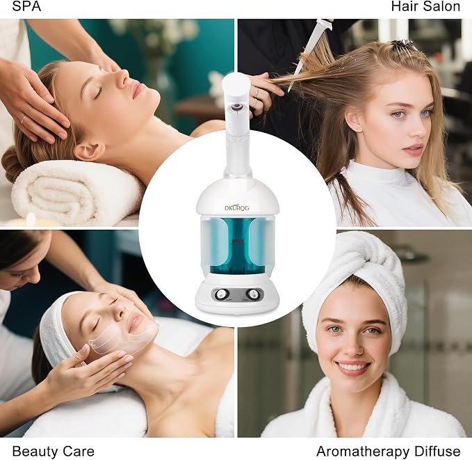 Facial Steamer, Nano Ionic Face Steamer for Facial Deep Cleaning Portable Ozone Steamer with Extendable 360° Rotating Arm