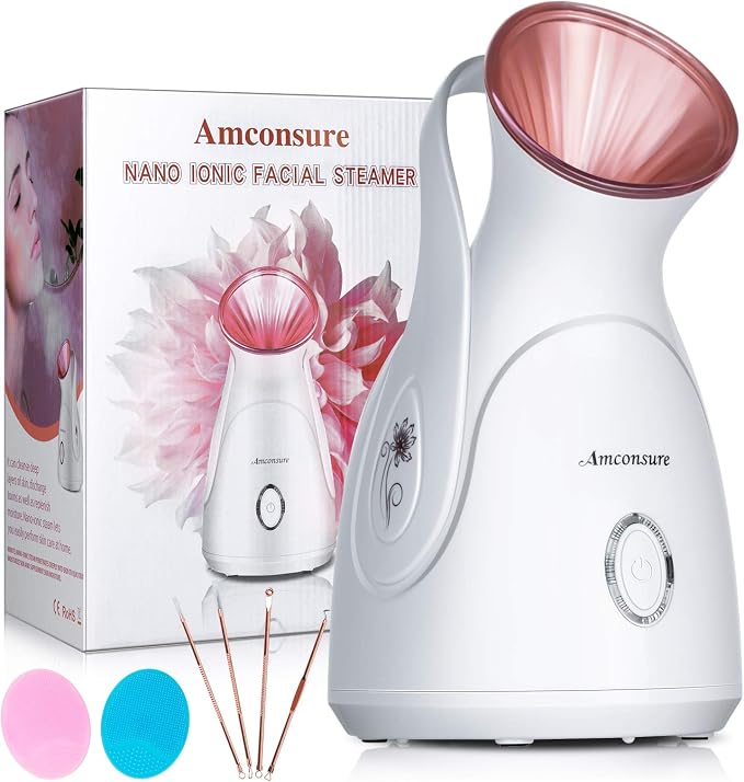 Facial Steamer, Nano Ionic Face Steamer for Home, 100ML Warm Mist Humidifier for Women Moisturizing, product image