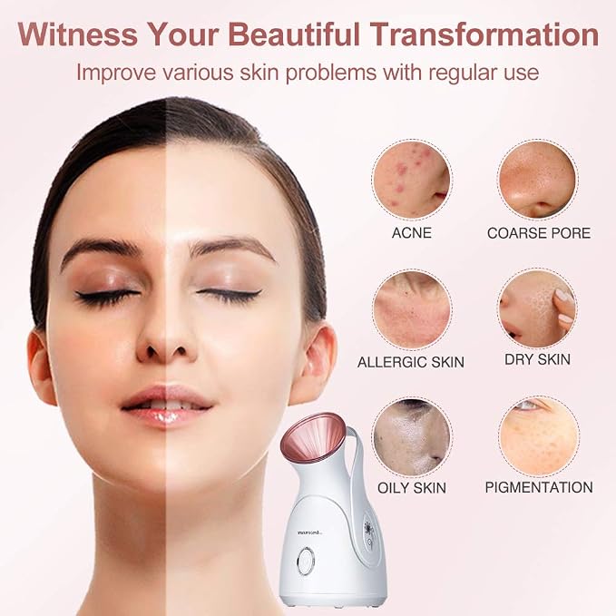 Facial Steamer, Nano Ionic Face Steamer for Home, 100ML Warm Mist Humidifier for Women Moisturizing, alternate product view 3