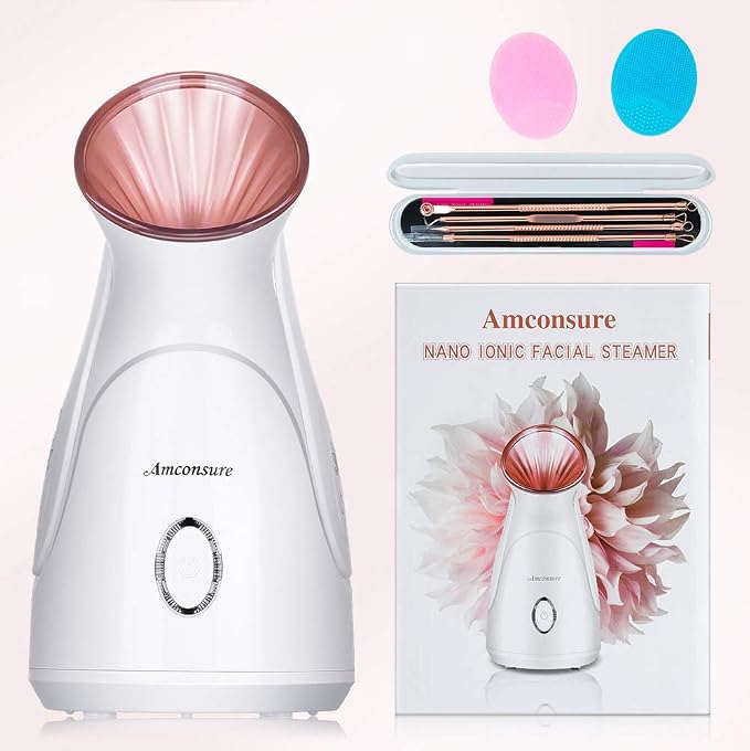 Facial Steamer, Nano Ionic Face Steamer for Home, 100ML Warm Mist Humidifier for Women Moisturizing, alternate product view 8