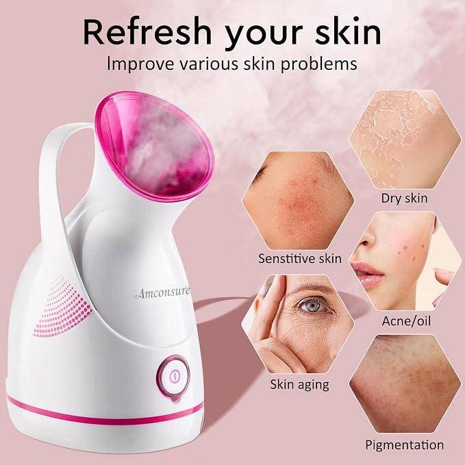Facial Steamer - Nano Ionic Face Steamer Warm Mist Steamer for Home Sauna SPA, alternate product view 4