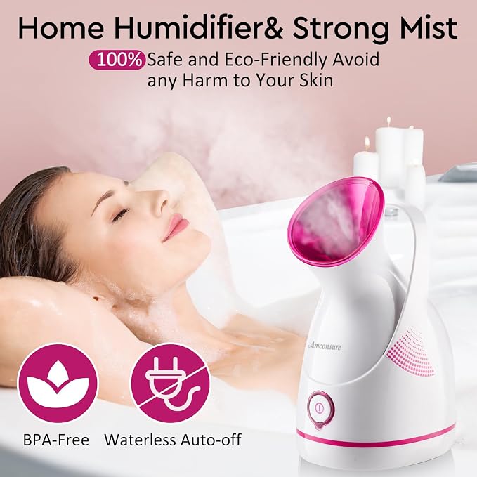 Facial Steamer - Nano Ionic Face Steamer Warm Mist Steamer for Home Sauna SPA, alternate product view 5