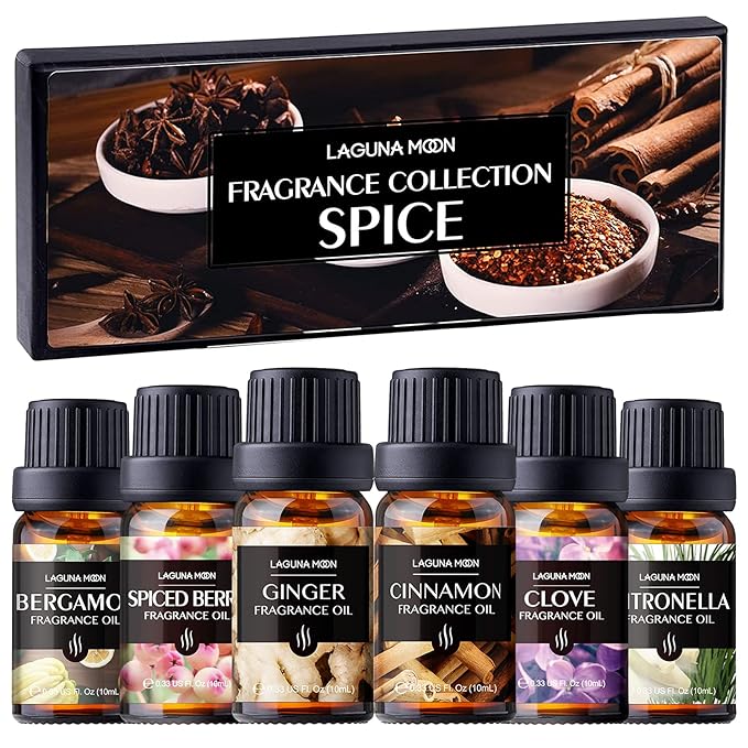 Fall Essential Oils Set - Spice Fragrance Oils Autumn Gift Set for Diffusers, Home comfort, Candle Making Scents, product