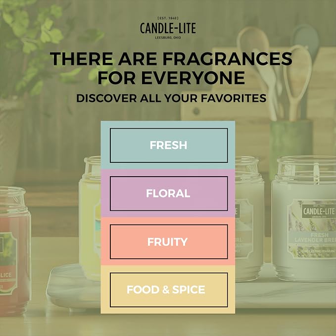 Fall Scented Candles, Evening Fireside Glow, 18 oz Jar, Proudly Poured in The USA, Aromatherapy Candle, Single-Wick with 110