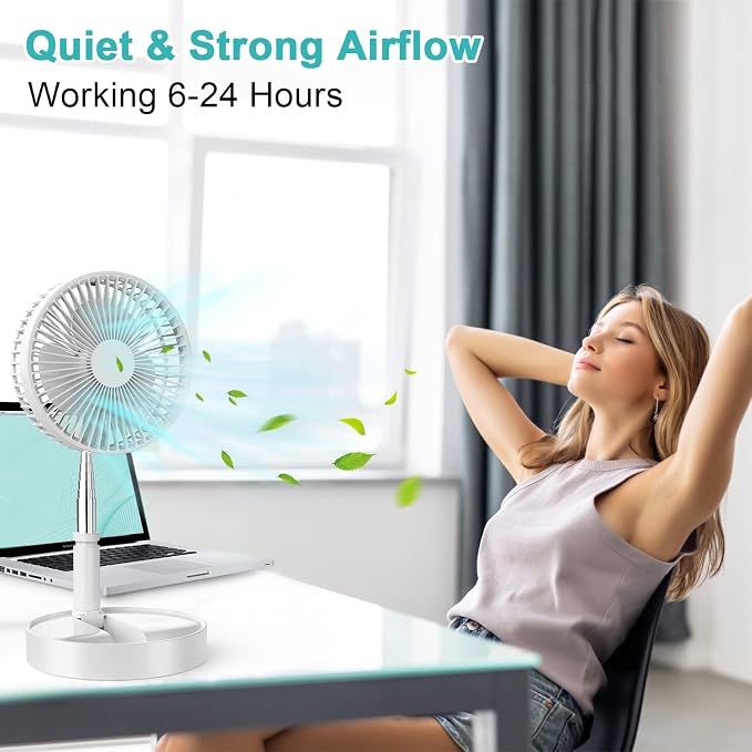 Fan Collapsible for Traveling Foldaway Rechargeable Portable Folding Travel Fans Portable Pedestal Standing Fan Foldable