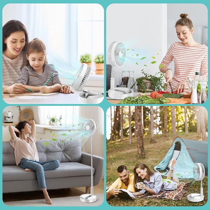 Fan Collapsible for Traveling Foldaway Rechargeable Portable Folding Travel Fans Portable Pedestal Standing Fan Foldable