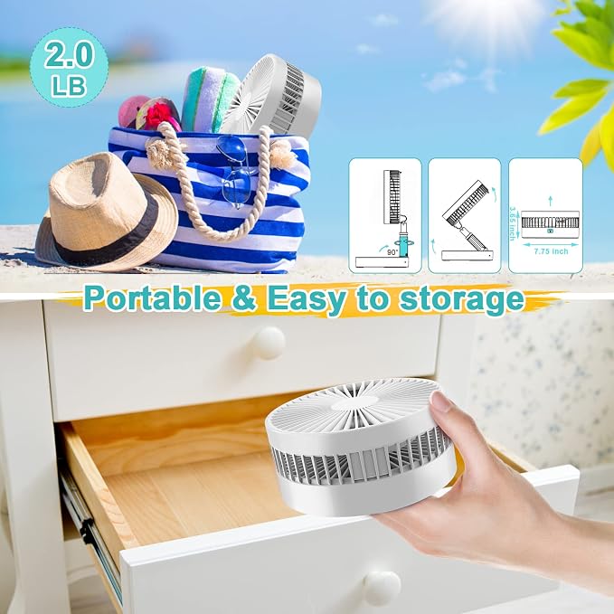Fan Collapsible for Traveling Foldaway Rechargeable Portable Folding Travel Fans Portable Pedestal Standing Fan Foldable
