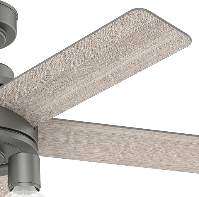 Fan Company, 50597, 44 inch Hardwick Matte Silver Ceiling Fan with LED Light Kit and Handheld Remote, alternate product view
