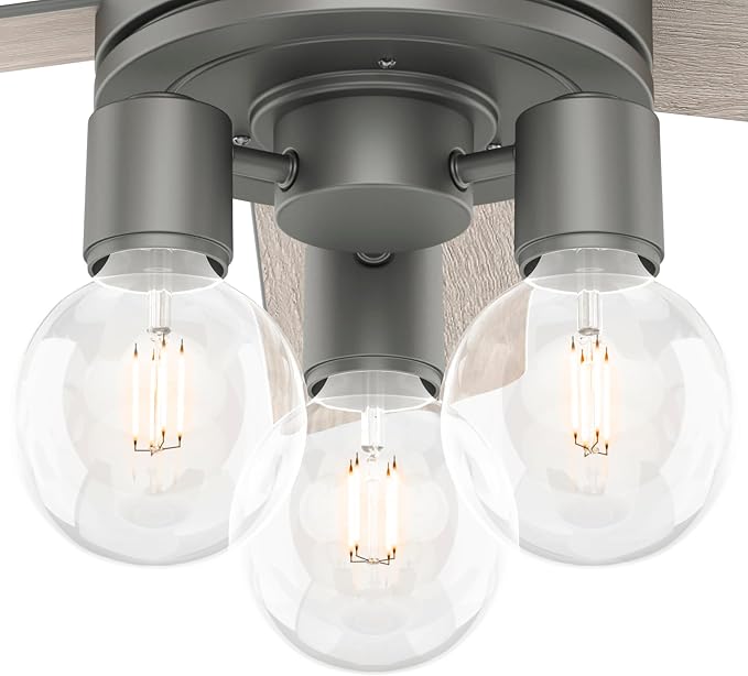 Fan Company, 50597, 44 inch Hardwick Matte Silver Ceiling Fan with LED Light Kit and Handheld Remote, alternate product view