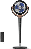 Fan for Bedroom, 120°+120°Omni-directional Oscillating Fan, 90ft, DC Motor, 20 dB Quiet Standing Pedestal Fans, 8 Speeds, 3