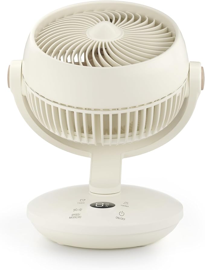 Fan for Bedroom, 120° & 90°Oscillating Desk Fan, 8 Speeds, 3 Modes, 9H Timer, Portable for Home, Office, product image