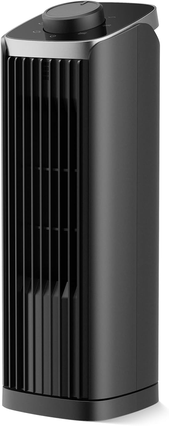 Fan for Bedroom, 13" Tower Fan, 3 Speeds Max 23ft/s, 70° Oscillating Desk Fan, Bladeless Standing Fan, Portable Fans, product