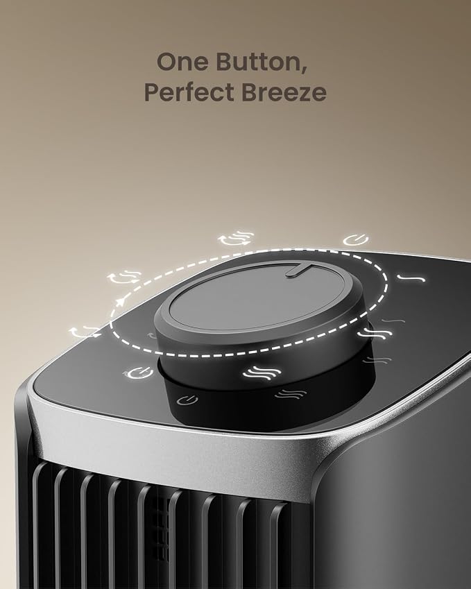 Fan for Bedroom, 13" Tower Fan, 3 Speeds Max 23ft/s, 70° Oscillating Desk Fan, Bladeless Standing Fan, Portable Fans
